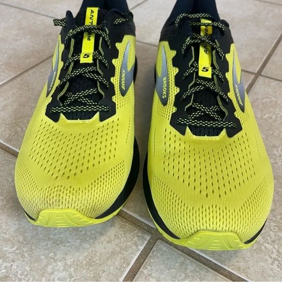 BROOKS ANTHEM 5 MENS VIBRANT YELLOW SNEAKERS LACE UP RUNNING SHOES SIZE 14 D - Picture 3 of 8